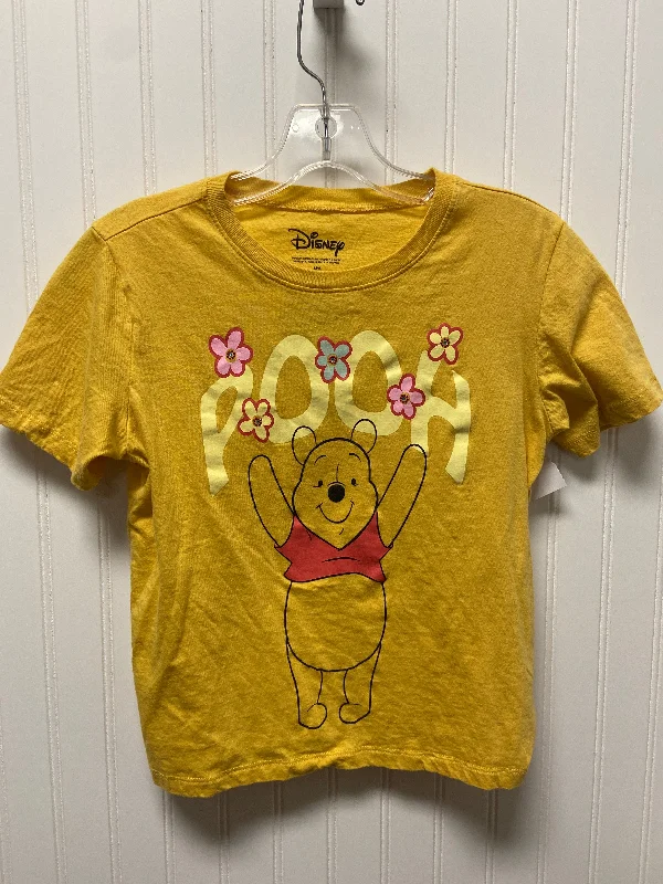 women's tops with floral printsYellow Top Short Sleeve Basic Disney Store, Size M