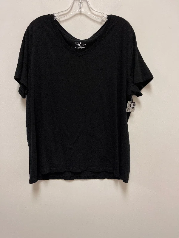 women's tops for those who want to make a fashion statementBlack Top Short Sleeve Time And Tru, Size 3x