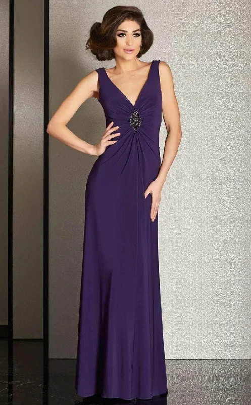 A-Line DressClarisse M6252 - Accent V Neck Evening Gown