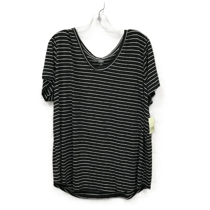 women's tops that offer a perfect blend of style, comfort, and affordabilityBlack & White Top Short Sleeve By Ana, Size: 1x