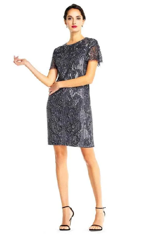 women's unique dressesAidan Mattox MD1E204348 - Beaded Sequin Short Evening Dress