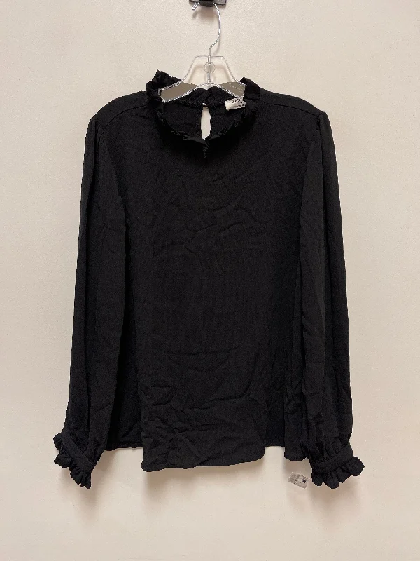 women's tops for vintage fashion enthusiastsTop Long Sleeve By Zenana Outfitters In Black, Size: M