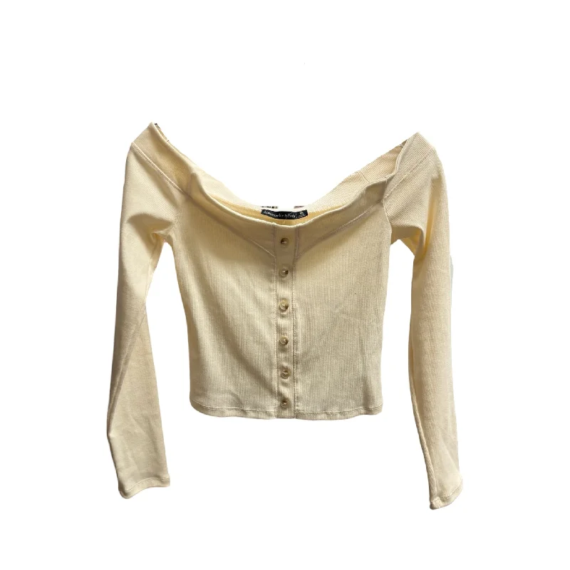 women's tops for those who love bold and vibrant colorsTop Long Sleeve By Abercrombie And Fitch In Cream, Size: M