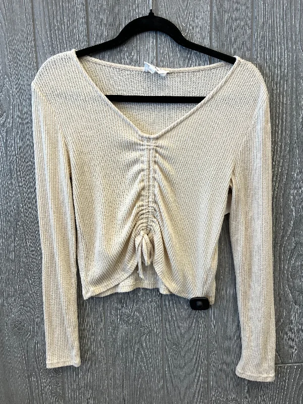 women's tops for those who want to stay warm and stylish during colder weatherTop Long Sleeve By Pink Rose In Cream, Size: S