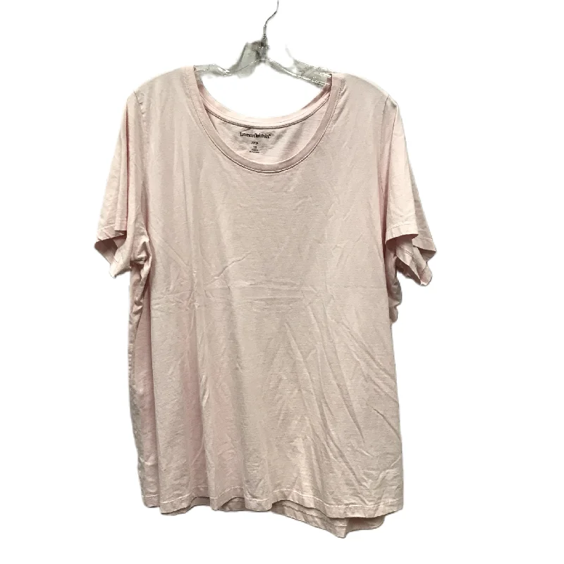 women's stylish topsPink Top Short Sleeve By Woman Within, Size: 1x