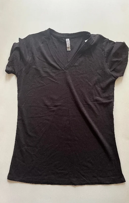 women's tops for black-tie affairsBlack Top Short Sleeve Basic Cmf, Size Xl