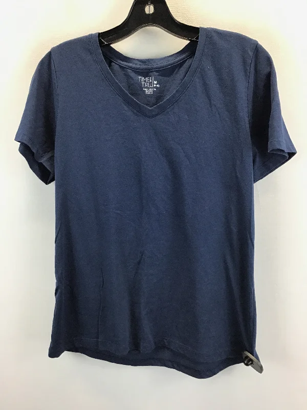 women's tops for date nightsBlue Top Short Sleeve Time And Tru, Size M