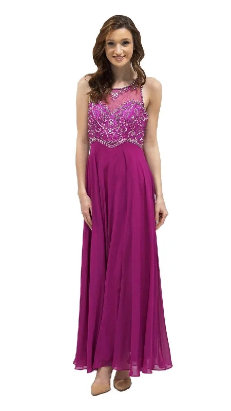 Cocktail DressDecode 1.8 - Beaded Racerback A-Line Evening Gown 184057SC