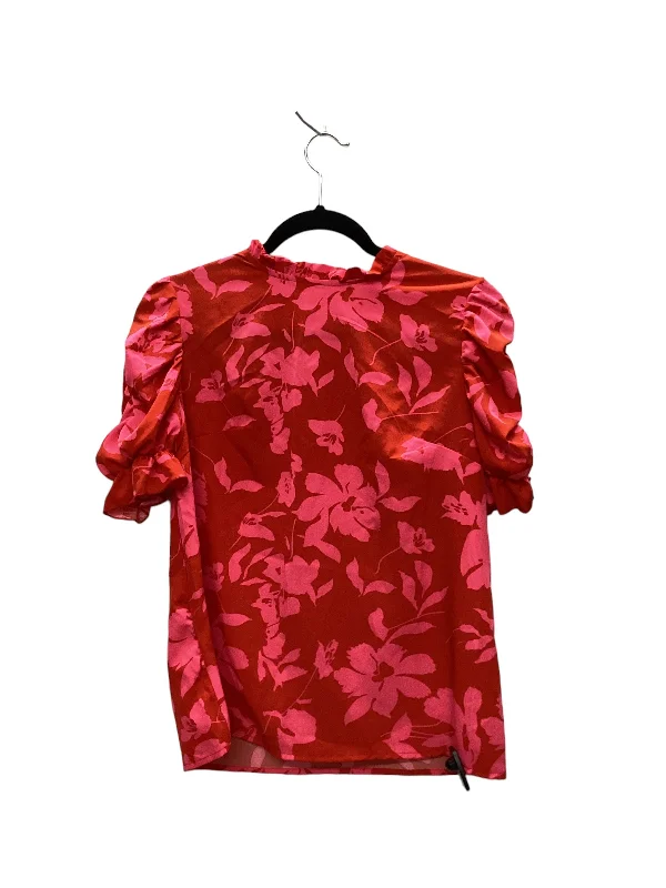 women's stylish topsRed Top Short Sleeve Shein, Size S