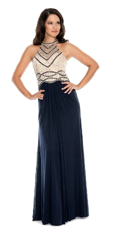 Casual DressDecode 1.8 - Geo-Motif Illusion Halter Neck Evening Dress 183986SC