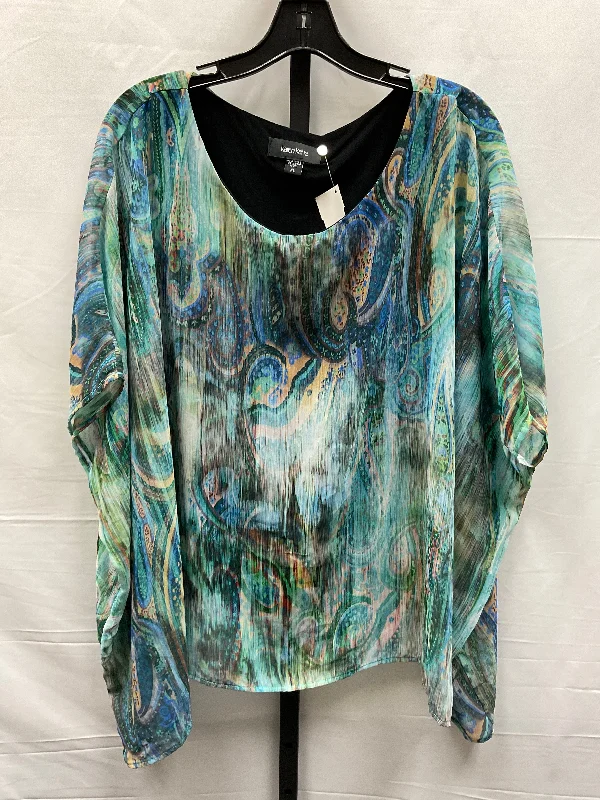 women's tops for those who want to make a bold fashion statement with their choice of topsMulti-colored Top Short Sleeve Karen Kane, Size Xl