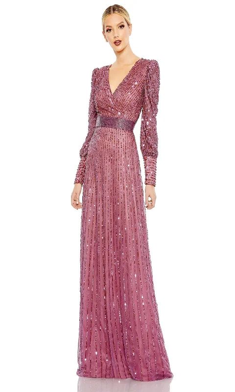 women's A-line dressesMac Duggal 5720 - Sequin Long Sleeve Evening Dress