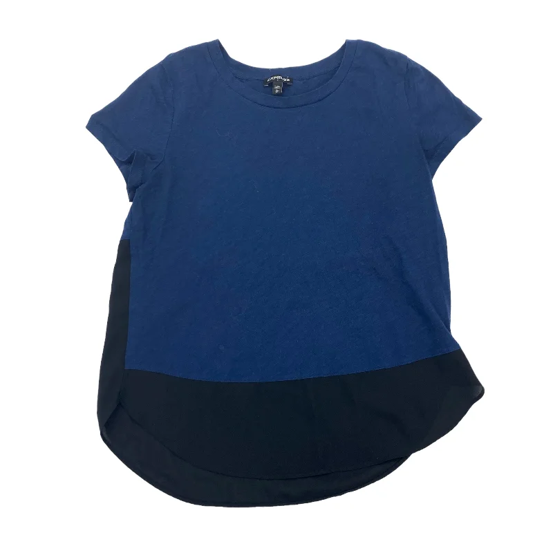 women's tops with lace-up frontsBLACK & BLUE TOP SS by EXPRESS Size:XS