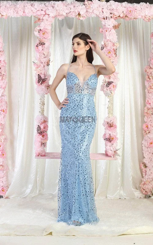 Wrap DressMay Queen RQ7993 - Allover Sequin Evening Dress