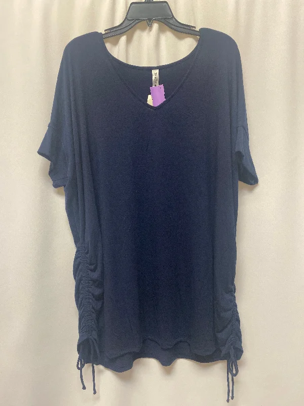 women's tops for casual FridaysBlue Top Short Sleeve Zenana Outfitters, Size 3x