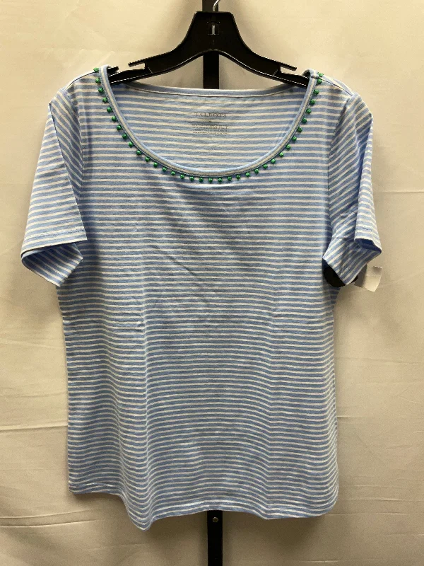 women's tops for those who want to create outfits that are both unique and memorableStriped Pattern Top Short Sleeve Talbots, Size M