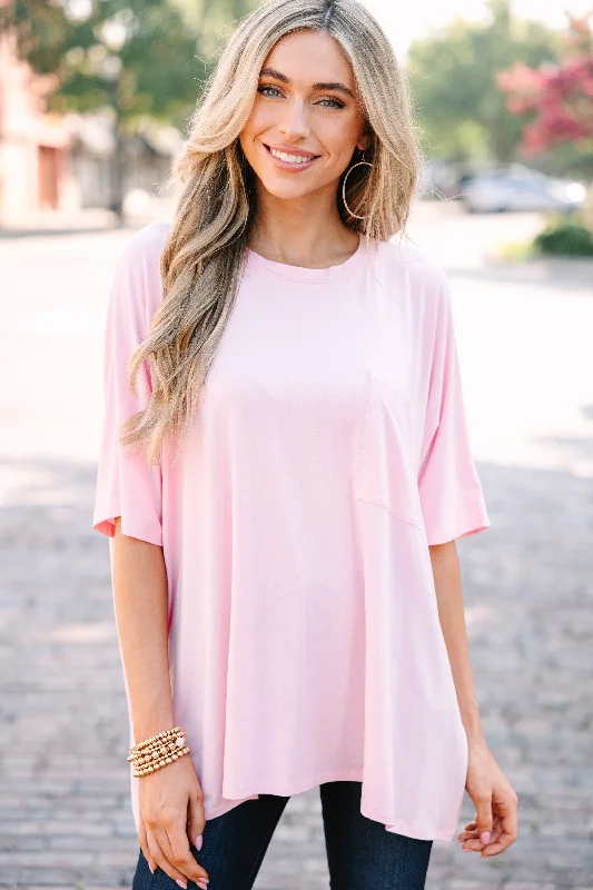 women's tops for boho-chic stylesOn Your Time Pink Oversized Top