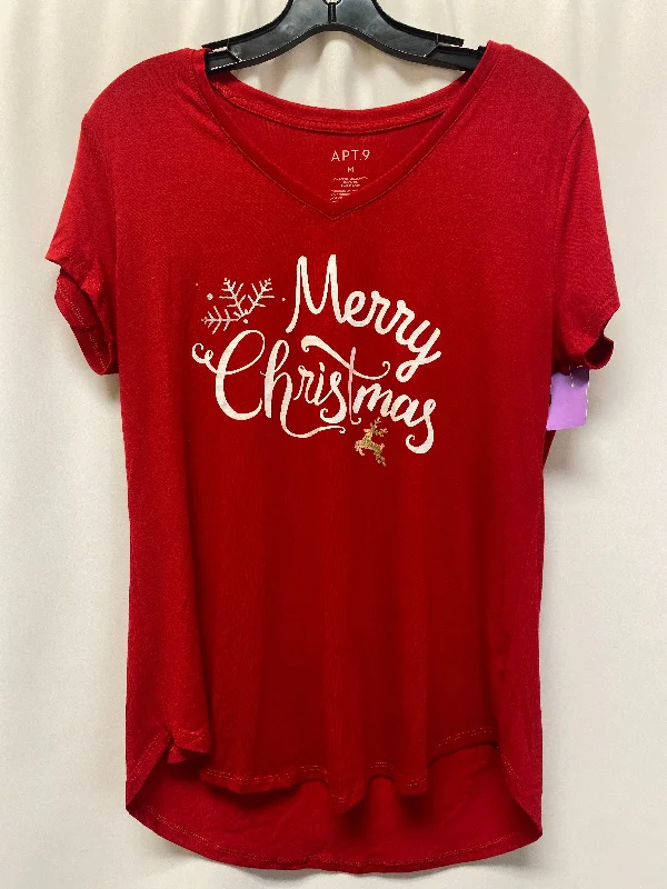 women's tops for those who love to experiment with fashionRed Top Short Sleeve Apt 9, Size M