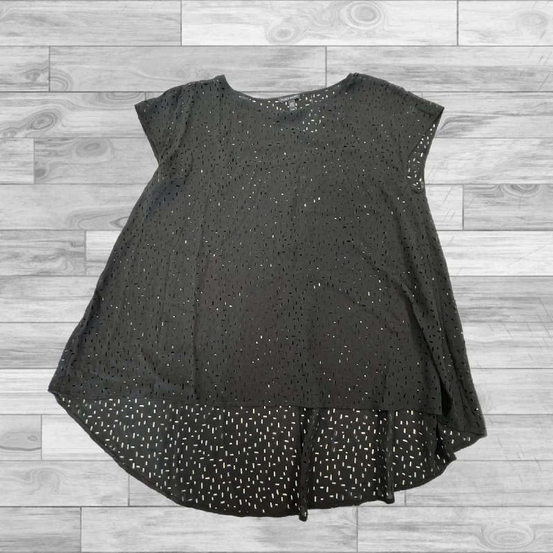 women's tops for those who want to add a touch of elegance and sophistication to their everyday wearBlack Top Short Sleeve Eileen Fisher, Size L