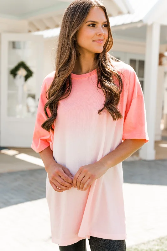 women's tops for black-tie affairsOn The Move Coral Pink Ombre Top