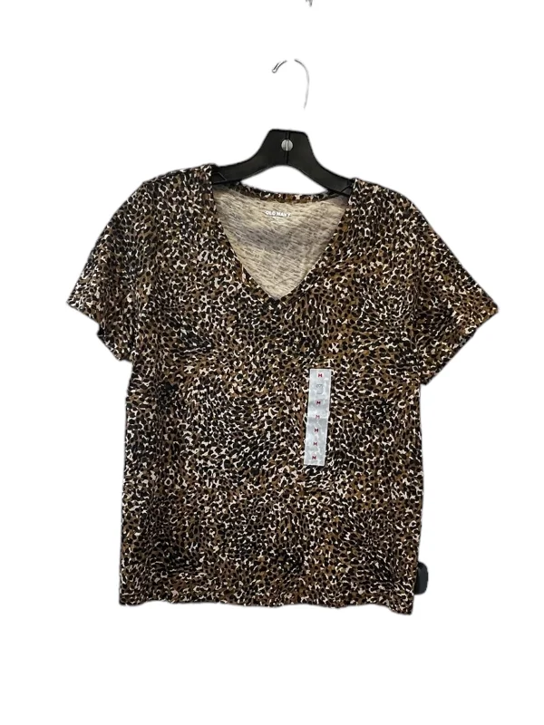 women's tops for those who want to stay warm and stylish during colder weatherAnimal Print Top Short Sleeve Basic Old Navy, Size M