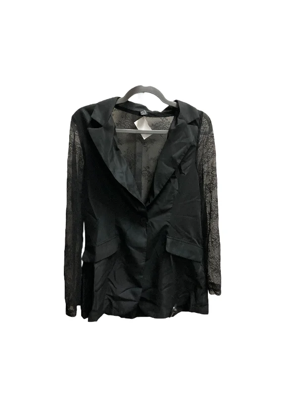 women's tops with sheer overlaysTop Long Sleeve By Shein In Black, Size: L