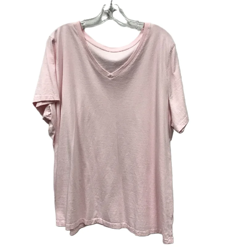 chic women's tops for everyday wearPink Top Short Sleeve By Woman Within, Size: 2x