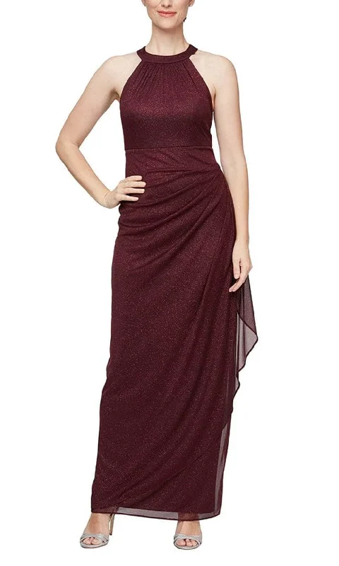 women's chiffon dressesAlex Evenings 8133106 - Glitter Halter Evening Dress