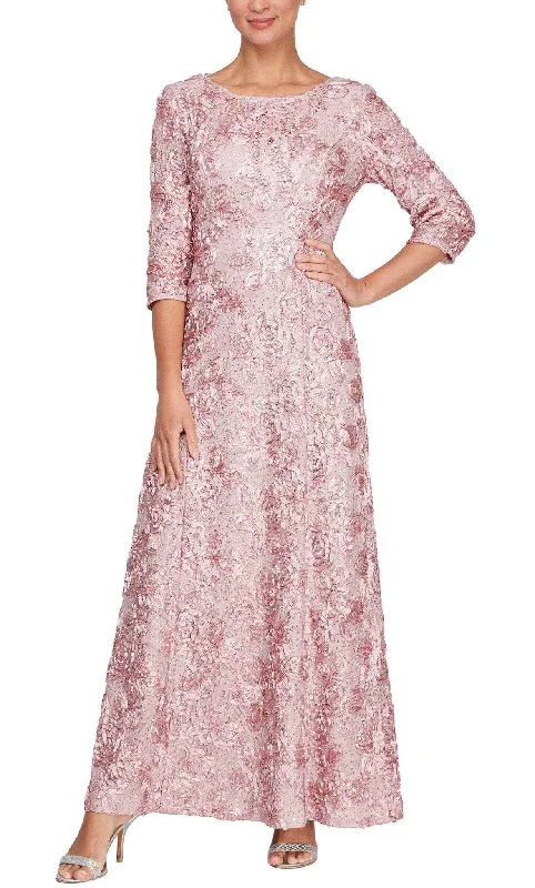 Off-The-Shoulder DressAlex Evenings 81122539 - Floral Accent Long Formal Dress