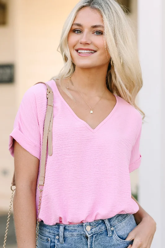 women's tops for casual FridaysClose To Love Baby Pink V-neck Bodysuit