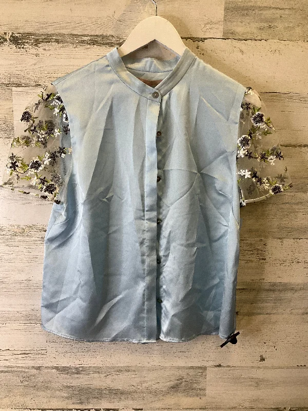 women's tops for those who believe in expressing their individuality through fashionBlue Top Short Sleeve Anthropologie, Size M