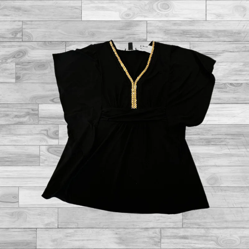 women's tops for those who want to wear pieces that are both functional and fashionableBlack Top Short Sleeve White House Black Market, Size L