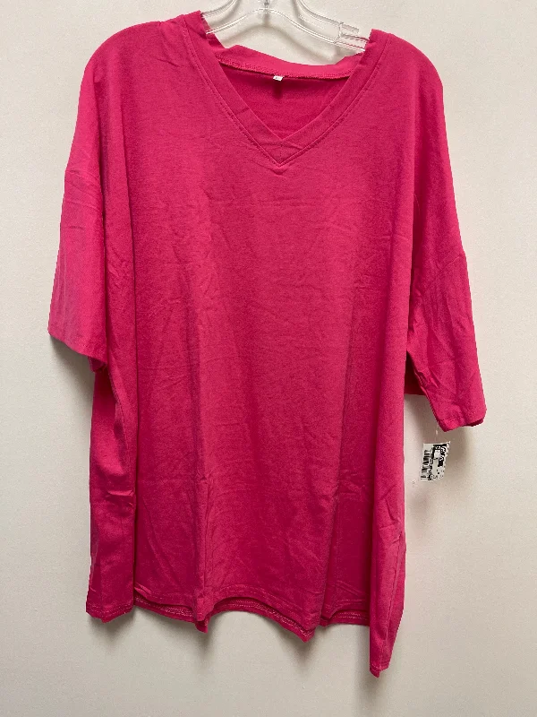 women's tops for those who want to wear pieces that are both comfortable and stylishPink Top Short Sleeve Clothes Mentor, Size 2x