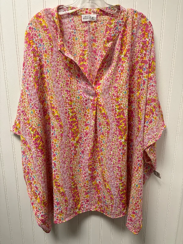 women's tops for those who value both quality and affordabilityFloral Print Top Short Sleeve Clothes Mentor, Size 1x