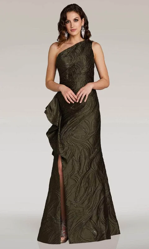 Tulle DressFeriani Couture 18348B - Asymmetric Ruffle Evening Gown