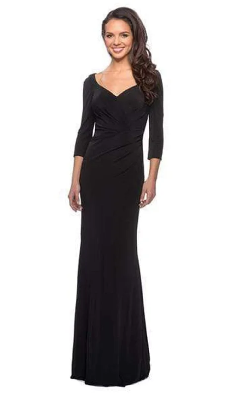 women's affordable dressesLa Femme 26955SC - Quarter Sleeve Evening Gown