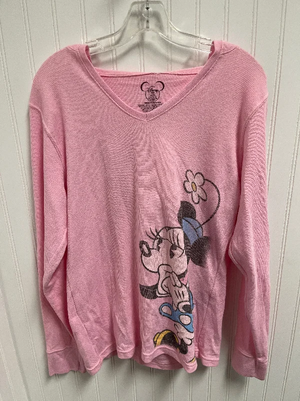 women's tops for those who want to stay warm and stylish during colder weatherTop Long Sleeve Basic By Disney Store In Pink, Size: 1x