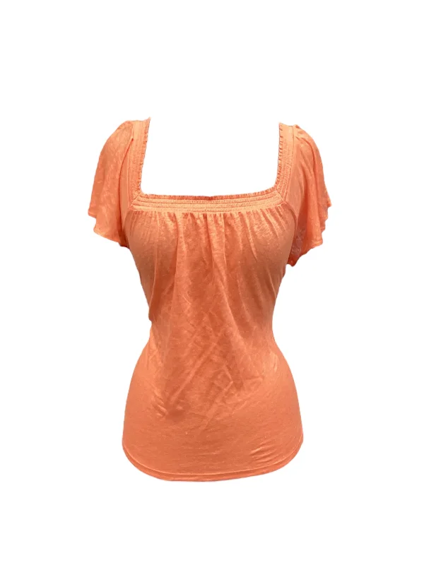 luxury women's topsOrange Top Short Sleeve Loft, Size M