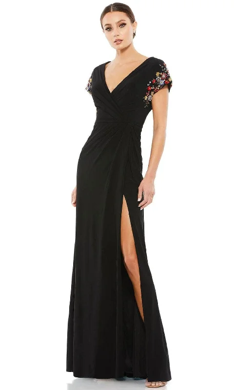 women's versatile dressesMac Duggal 55709 - V Neck High Slit Evening Gown