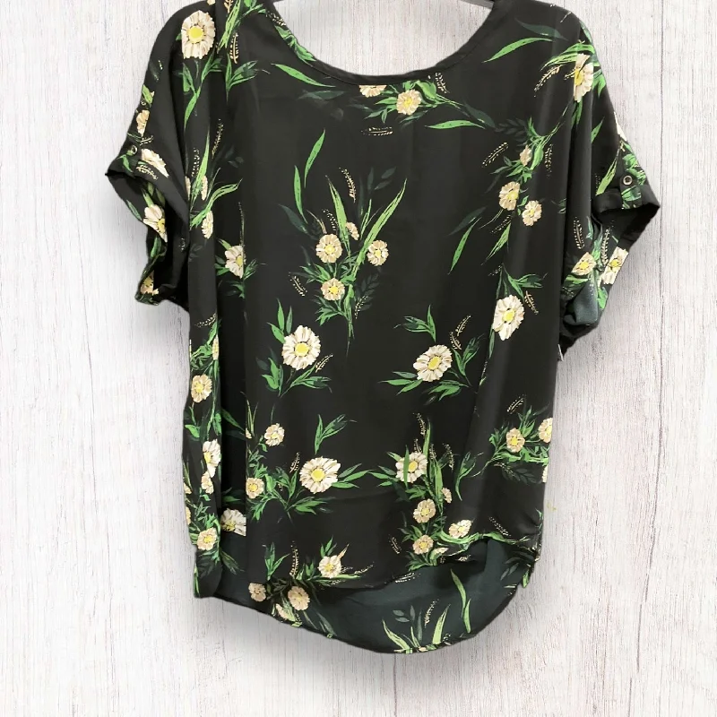 women's tops for evening soireesFloral Print Top Short Sleeve Basic Maurices, Size Xl