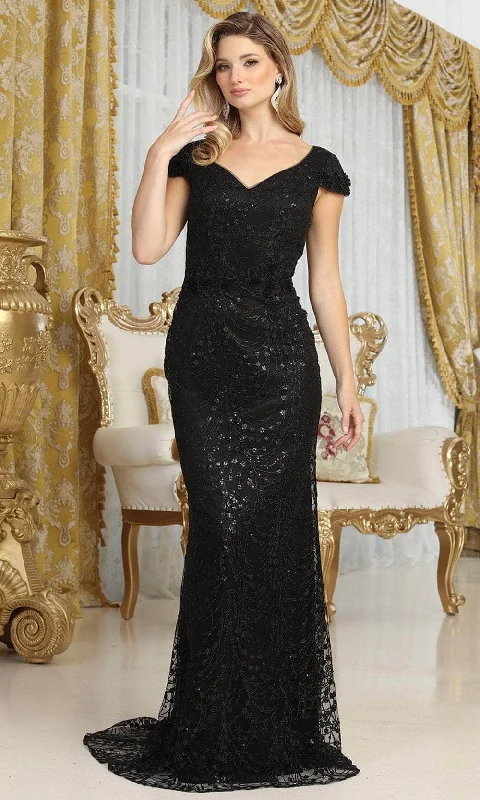 women's mother of the bride dressesMay Queen MQ2062 - Glitter Sheath Evening Dress