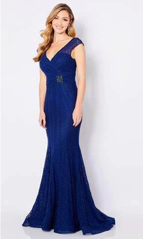 Jersey DressCameron Blake - 221696 V-Neck Surplice Bodice Evening Dress