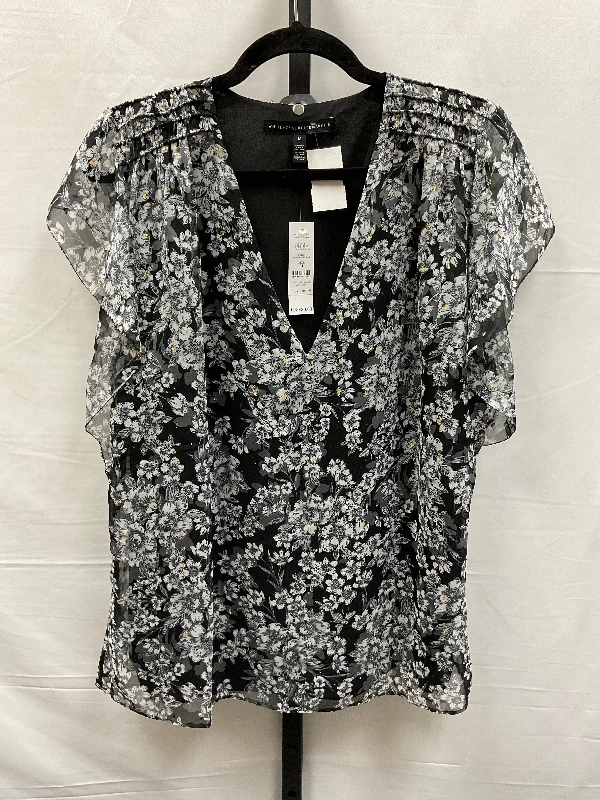 long-sleeved women's topsFloral Print Top Short Sleeve White House Black Market, Size M