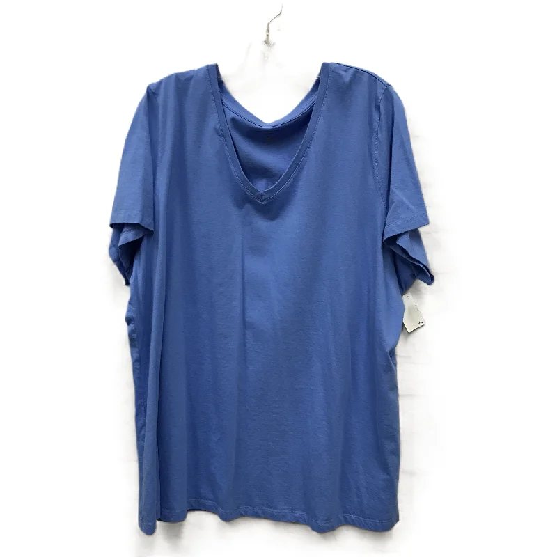 women's tops for those who want to stay on top of the latest fashion trends and wear pieces that are both stylish and on-trendBlue Top Short Sleeve By Woman Within, Size: 2x