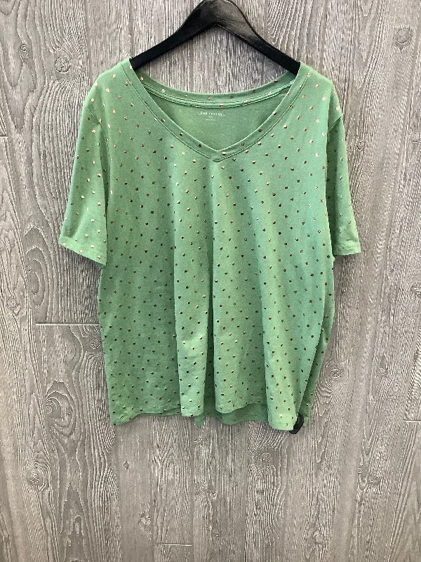 women's tops for those who want to elevate their everyday wear with chic and elegant piecesGreen Top Short Sleeve Lane Bryant, Size 1x