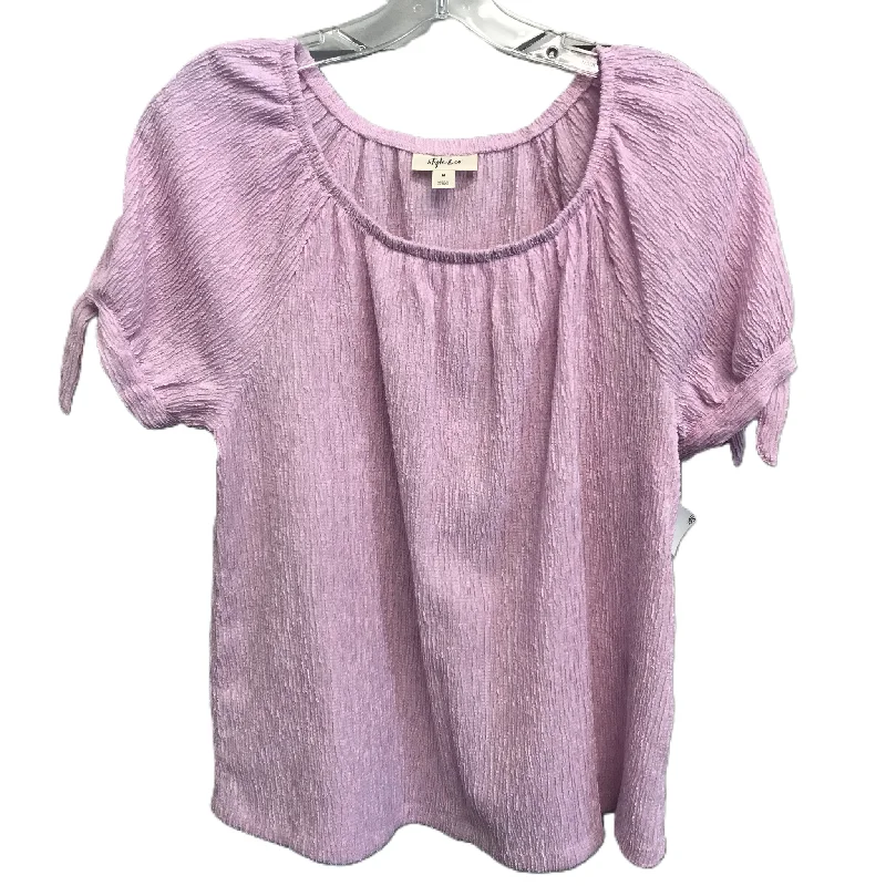 women's tops for boho-chic stylesPink Top Short Sleeve By Style And Company, Size: M