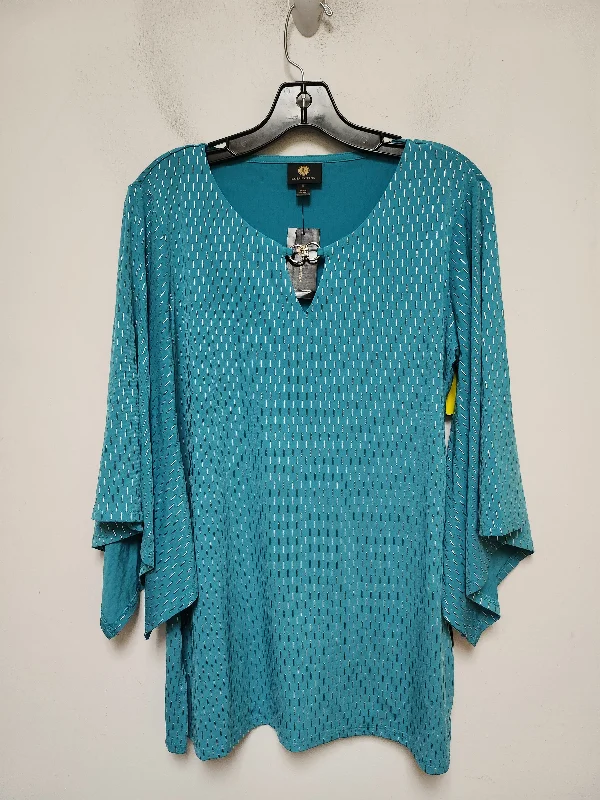 women's tops for statement-making outfitsTop Long Sleeve By Jm Collections In Teal, Size: S