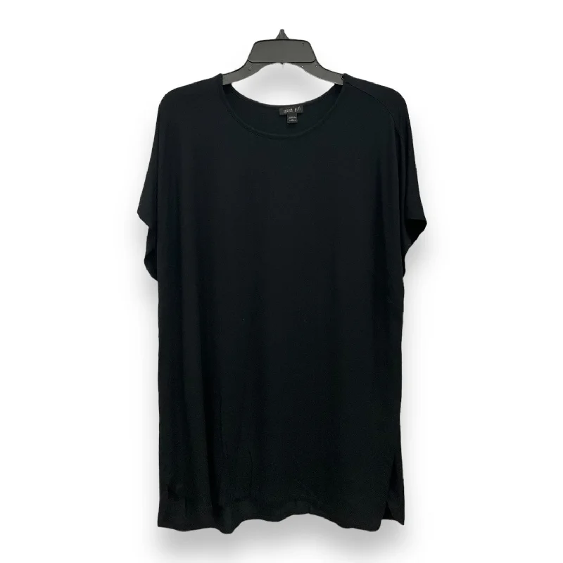 women's tops for statement-making outfitsBlack Top Short Sleeve J. Jill, Size 2x