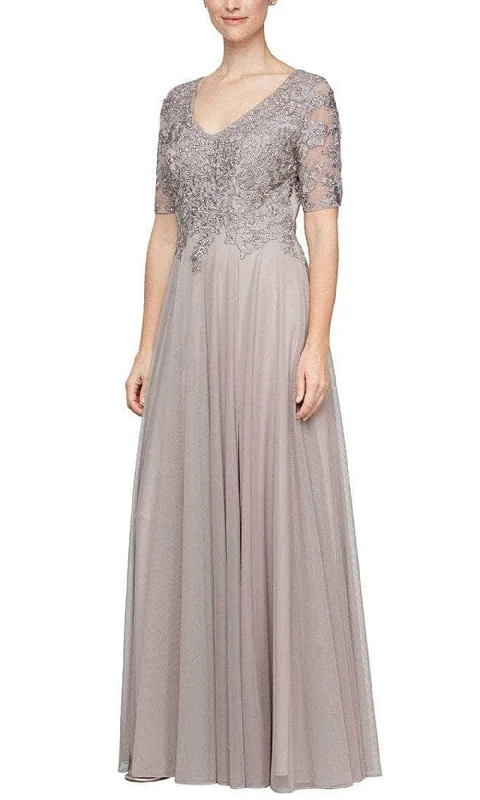 Embellished DressAlex Evenings - 8132988 Embroidered A-Line Long Dress