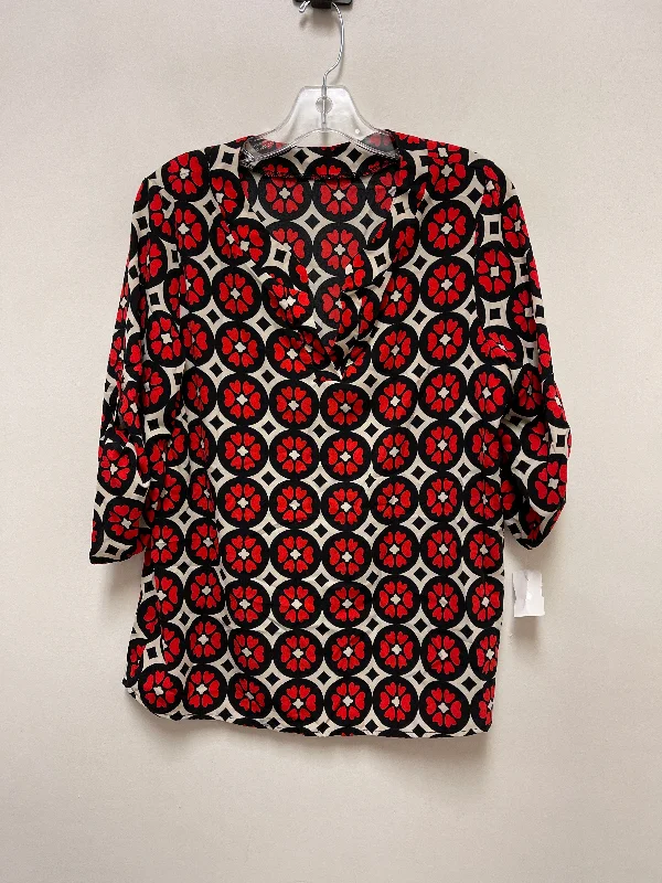 women's tops for cocktail partiesTop Long Sleeve By Clothes Mentor In Black & Red, Size: L